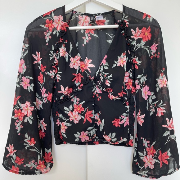 Summer soft material flower top woman shirt - Picture 1 of 5
